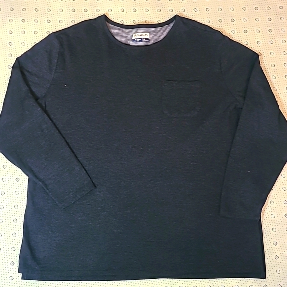 MAGELLAN OUTDOORS Men's Gray Classic‎ Fit Long Sleeve Pullover Shirt - Size 1X